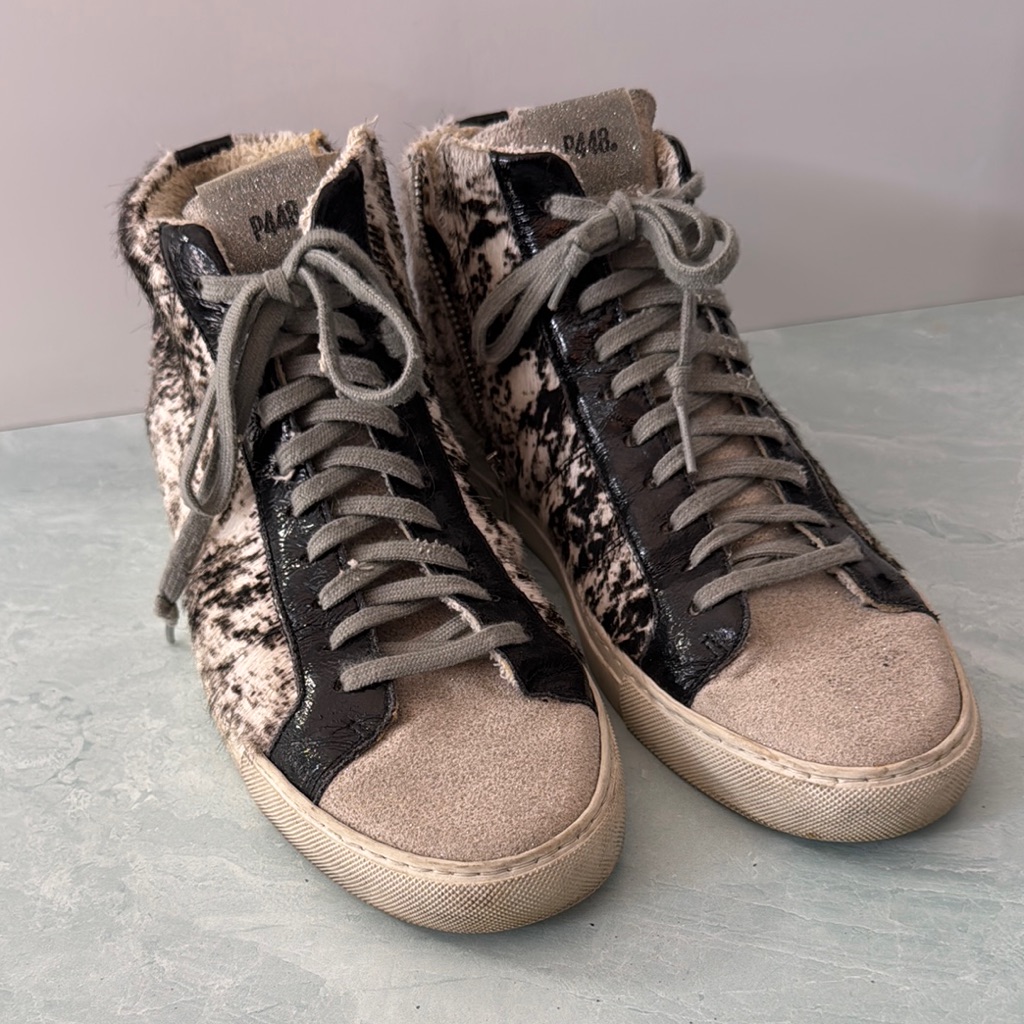 P448 Black And Gray High-Top Sneakers Unique Design
